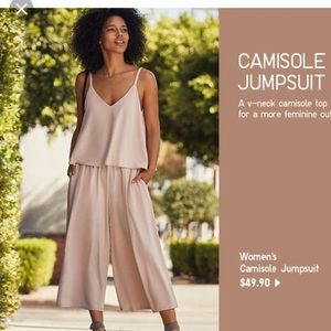 UNIQLO Women's Camisole Jumpsuit, Olive, Large